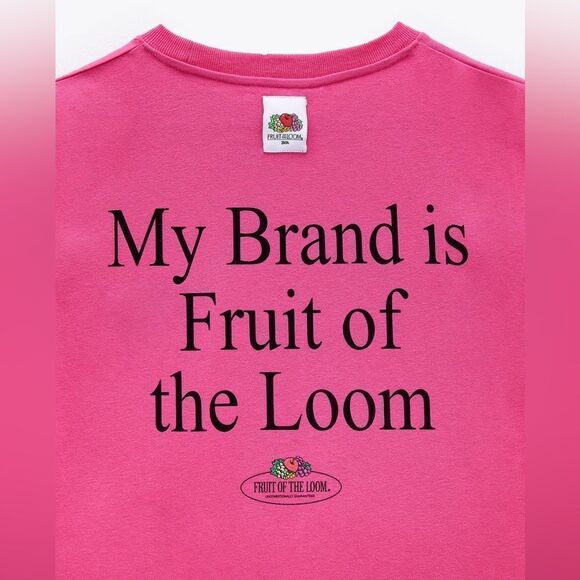 ZARA FRUIT OF THE LOOM ® T-SHIRT Barbiecore - Picture 5 of 7